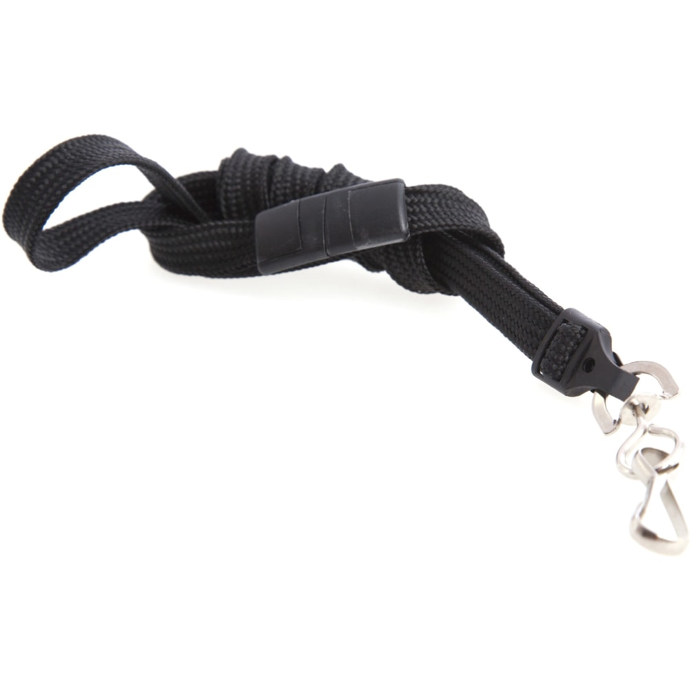Advantus Deluxe Lanyard with J Hook Black Box of 24 - Office