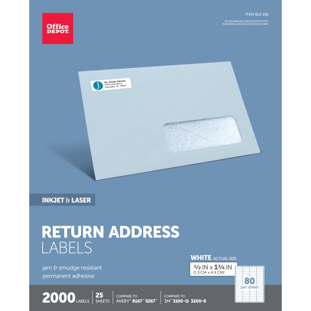 OfficeMax White Laser Address Labels 1 x 2 58 7500pk - Office Depot