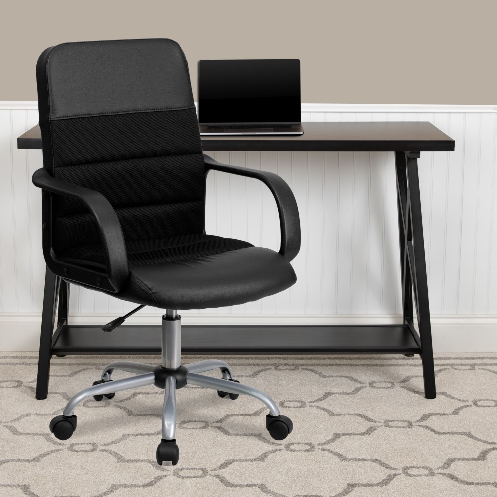 HON Basyx Wave HVL712 Mid Back Mesh Task Chair Black