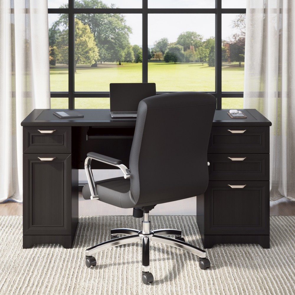 Sauder Summit Station 66 W Executive Computer Desk Raven Oak
