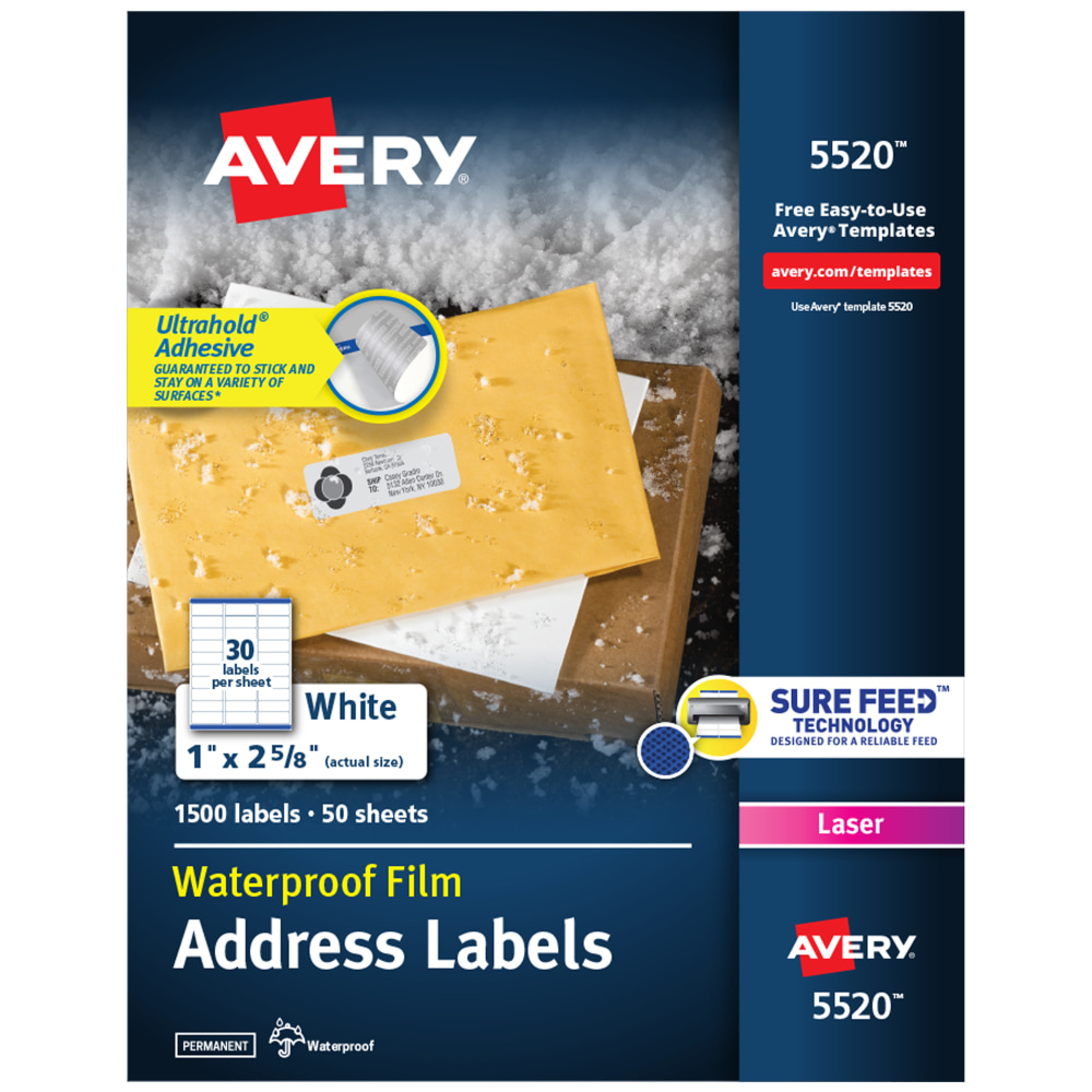 Avery Easy Peel Address Labels With Sure Feed Technology 5161