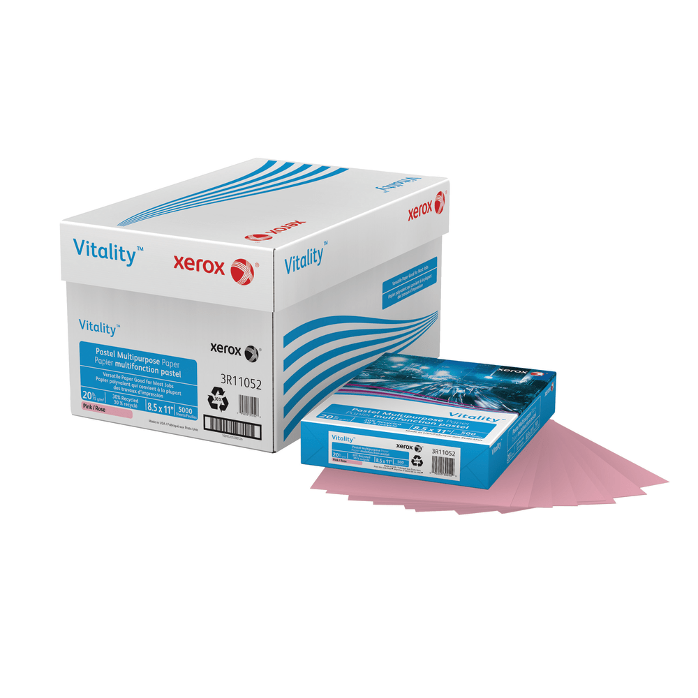 ネイビー、黒、キャメル、ピンク、赤　各10m Xerox Vitality Pastel Color Multi Use Printer Copy Paper 10