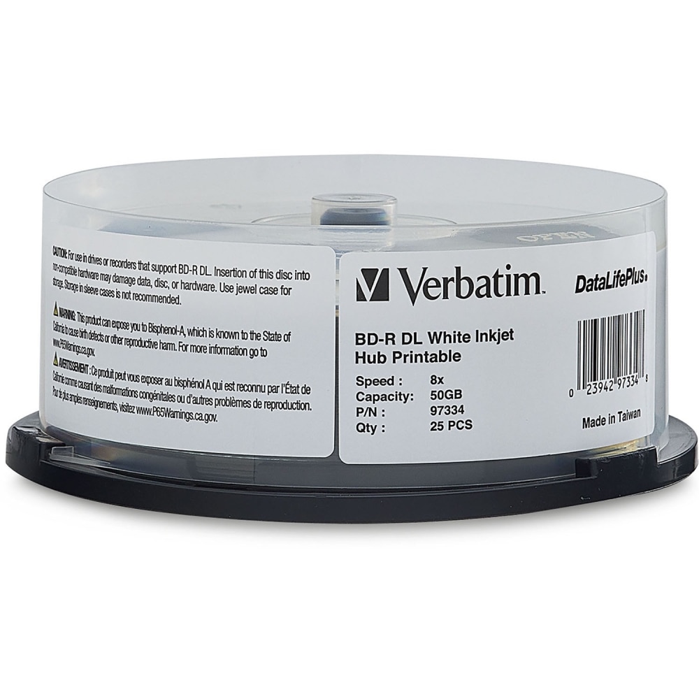 Verbatim 52X CD R Discs With Blank White Surface 700MB80 Minutes