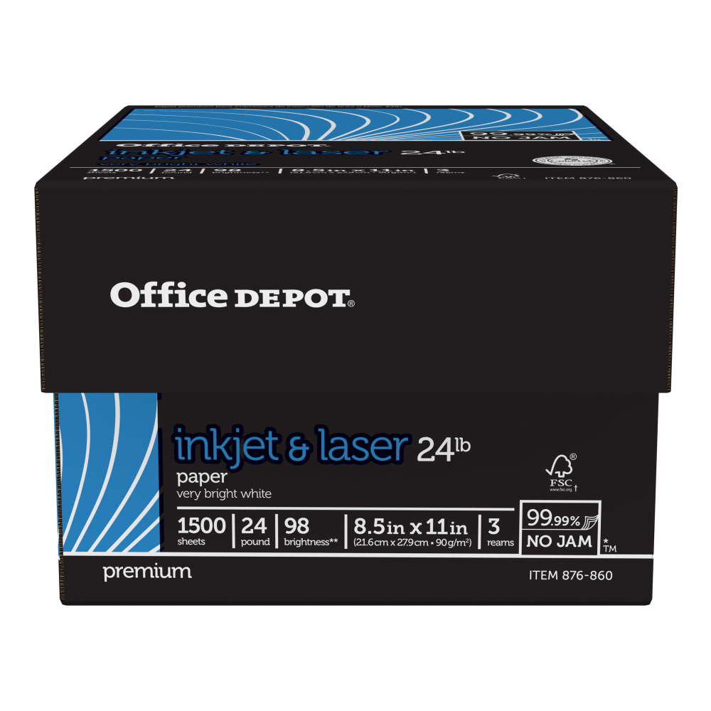 Office Depot Color Copy Paper 8 Reams White Letter 8.5 x 11 4000