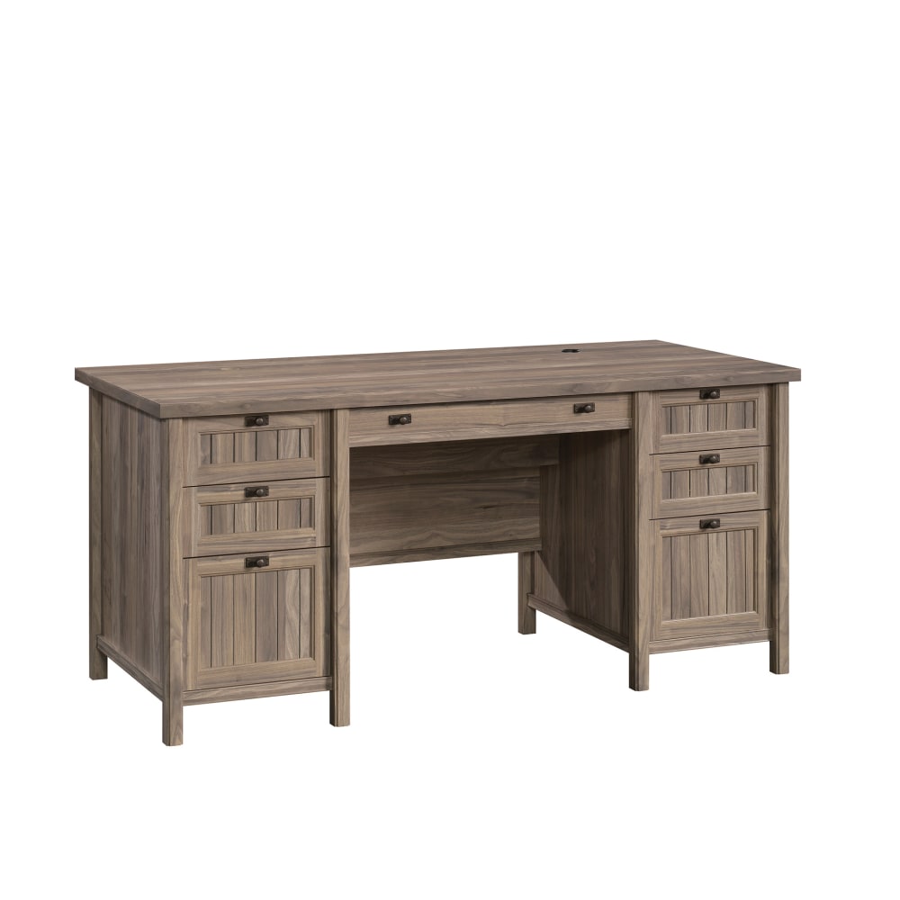 Sauder Summit Station 66 W Executive Computer Desk Raven Oak Office Depot