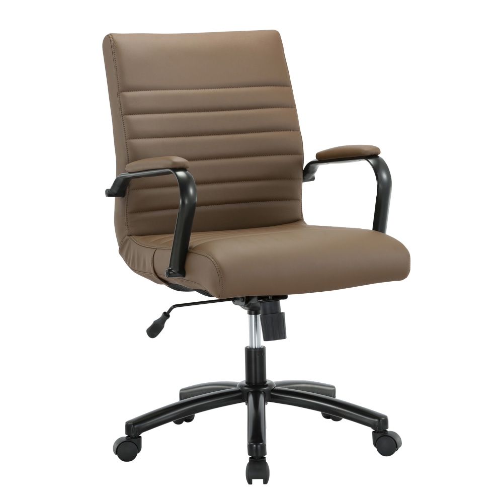 Realspace Fennington Bonded Leather High Back Executive Office Chair Brown BIFMA Compliant Office Depot