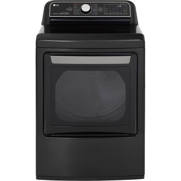 LG DLGX7901BE Gas Dryer - 7.30 ft - Front Loading - Vented - 12 Modes - Steam Function - Black Steel - Energy Star