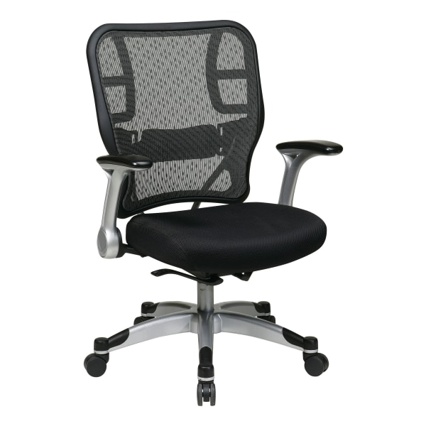 Office Star Deluxe R2 SpaceGrid Fabric Executive Chair, Black
