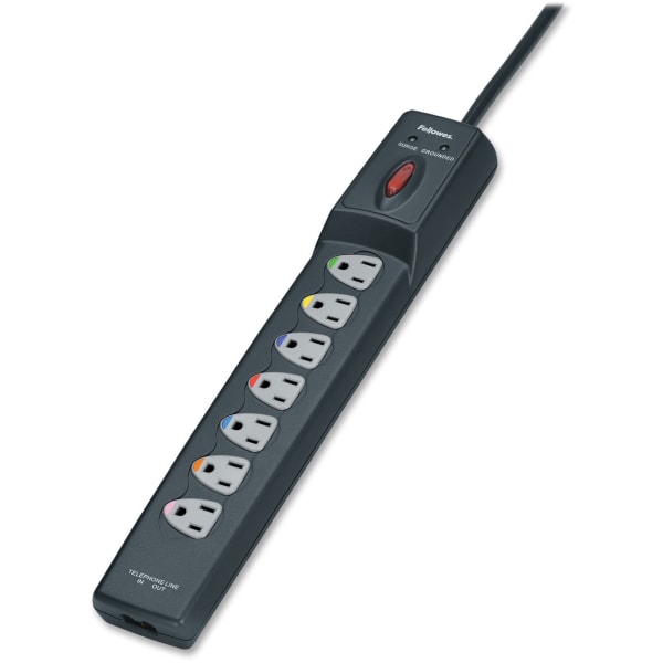 Fellowes Power Guard SevenOutlet Surge Protector with PhoneDSL Protection