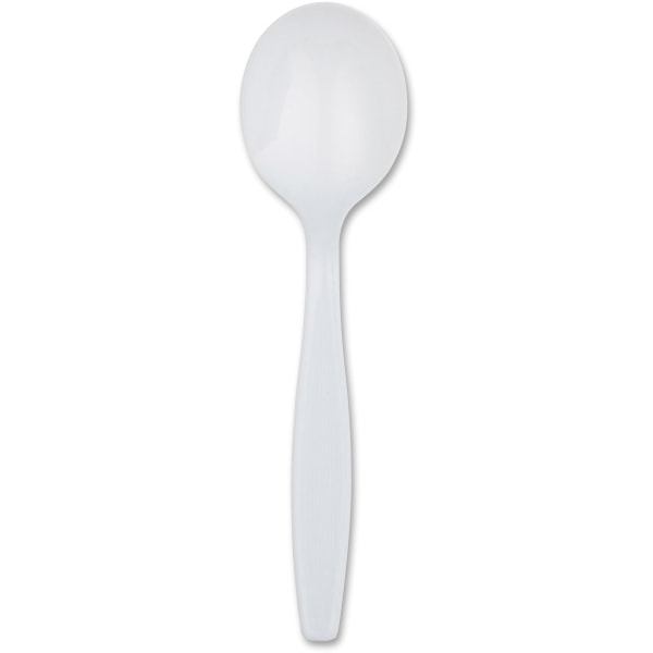 Dixie Heavyweight Utensils, Soup Spoons, White, Box Of 100