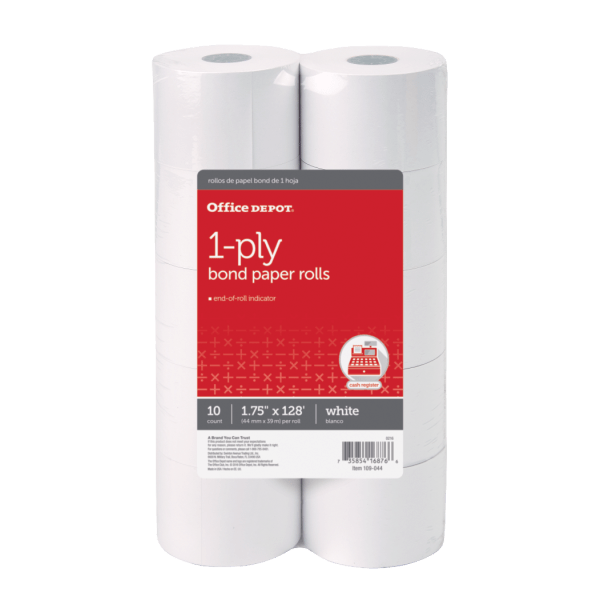 UPC 735854168766 product image for Office Depot® Brand  1-Ply Bond Paper Rolls, 1-3/4