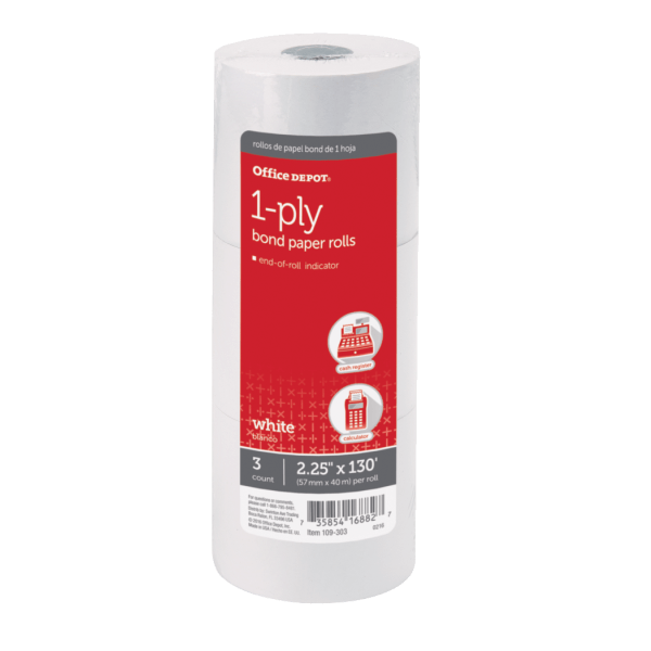 UPC 735854168827 product image for Office Depot® Brand 1-Ply Bond Paper Rolls, 2-1/4