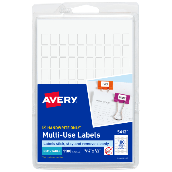 UPC 072782054120 product image for Avery® Removable Multipurpose Labels, 5412, 5/16