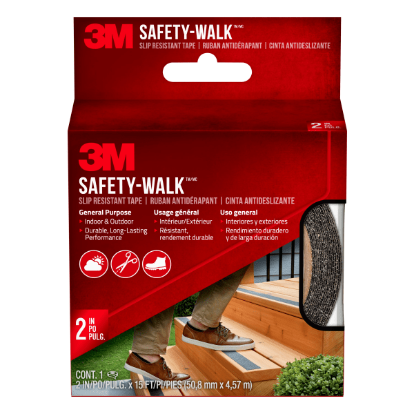 Safety-Walk Slip Resistant Tape, 610B-R2X180, Black, 2 in x 15 ft
