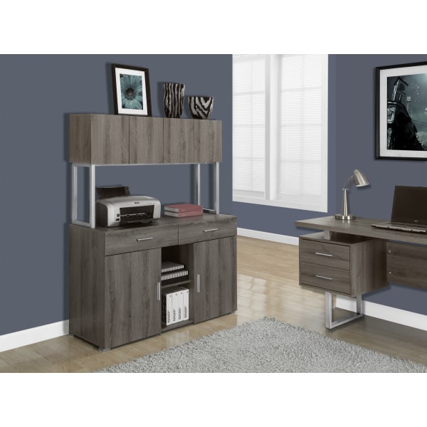 Photos - Other Furniture Monarch Specialties 48"W Office Cabinet Computer Desk Credenza, Dark Taupe 