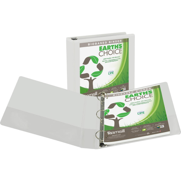 Photos - File Folder / Lever Arch File Samsill® Earth's Choice Insertable Vue 3-Ring Binder, 1 1/2" Round Rings, 63 Recycled, White
