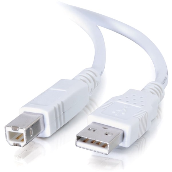 C2G 1m USB Cable - USB A to USB B Cable - Type A Male - Type B Male - 3ft - White -  13171