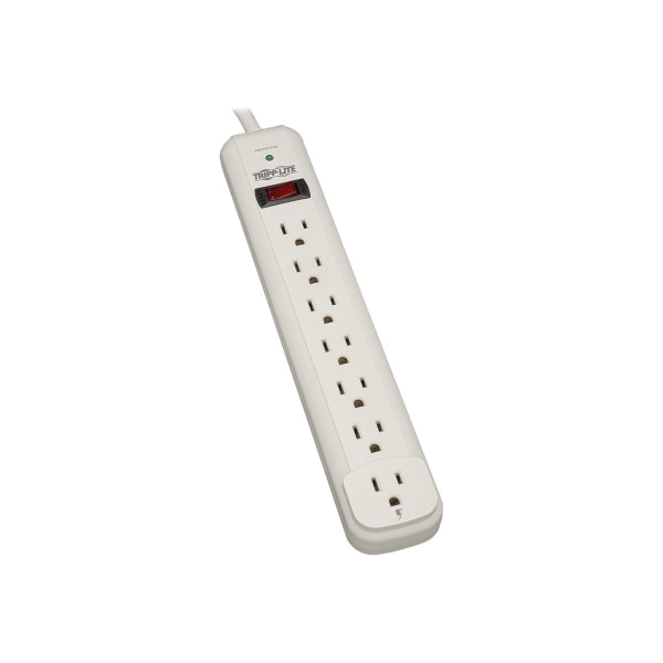 Tripp Lite TLP712 Protect It! Surge Protector  7 Outlets  12 Ft Cord  1080 Joules  Light Gray