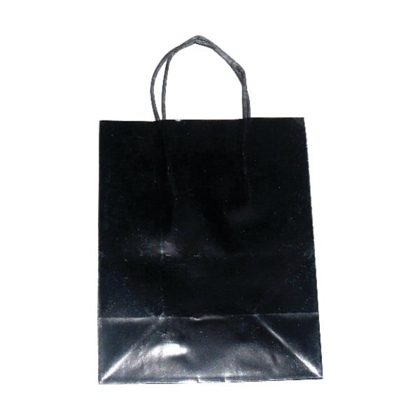 OfficeMax High-Gloss Paper Bags, 10H x 8W x 4 3/4D, Black/White, Pack Of 125