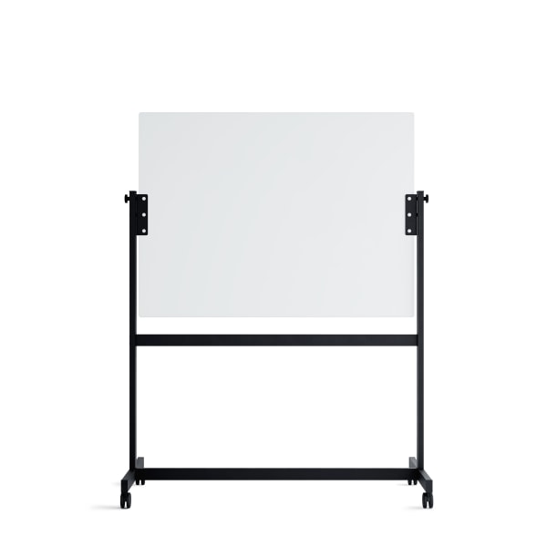 U Brands Magnetic Glass Dry-Erase Whiteboard With Rolling Easel, Frosted White, 36 x 48