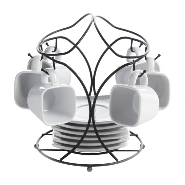 Photos - Glass Gibson Elite Gracious Dining 13-Piece Porcelain Espresso Set, White 99597326M