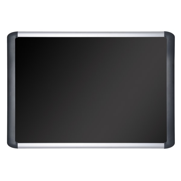 MasterVision Soft-Touch Bulletin Board, 72 x 48, Black Fabric Surface, Aluminum/Black Aluminum Frame