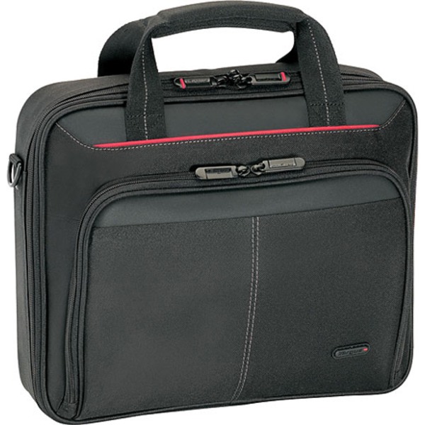Targus® Classic Clamshell Carrying Case With 16"" Laptop Pocket, 12-3/4""H x 4-1/2""W x 15-3/4""D, Black/Red -  CN31US