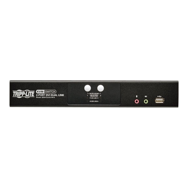 Tripp Lite 2Port DVI DualLink  USB KVM Switch w Audio  Cables  KVM  audio switch  2 x KVM  audio  1 local user  desktop  TAA Compliant
