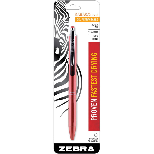 Zebra� Sarasa� Grand Retractable Pen, Medium Point, 0.7 Mm, Rose Gold Barrel, Black Ink