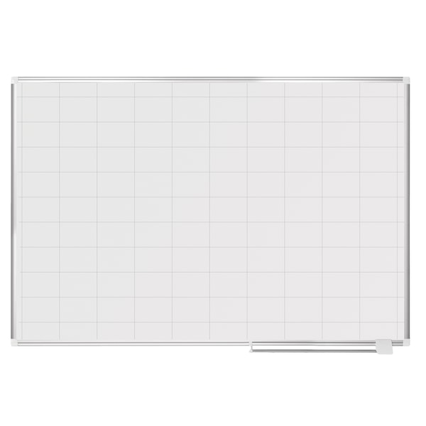 MasterVision® Magnetic Gold Ultra™ Dry-Erase Planning Whiteboard With 2"" x 3"" Grid, 48"" x 72"", Aluminum Frame With Silver Finish -  MA2793830
