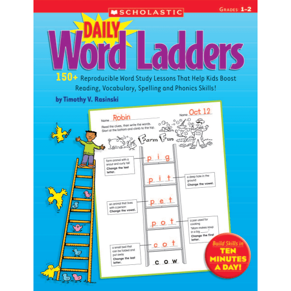 Scholastic Daily Word Ladders: Grades 1-2, 176 Pages (88 Sheets) -  9780545074766