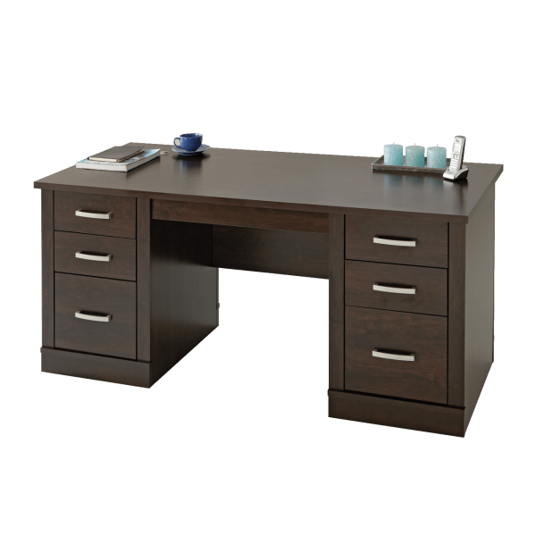 Sauder® Office Port 66""W Executive Computer Desk, Dark Alder -  408289