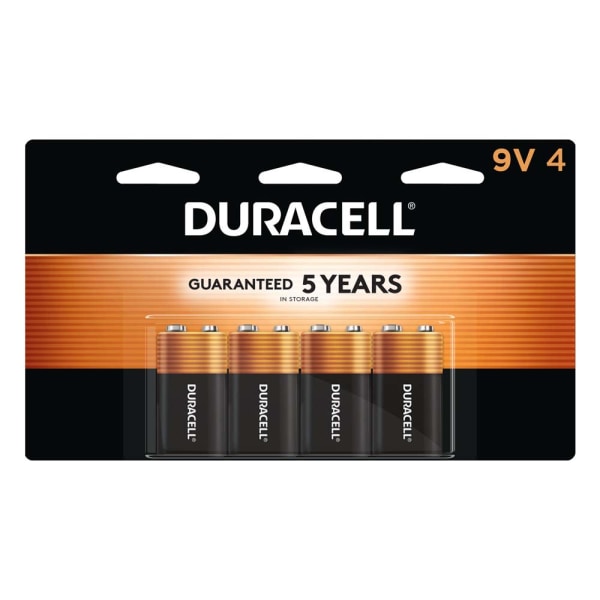 Duracell Coppertop 9-Volt Alkaline Batteries, Pack Of 4