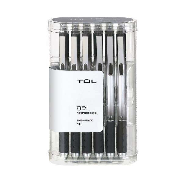 UPC 011491964559 product image for TUL� GL Series Retractable Gel Pens, Fine Point, 0.5 mm, Silver Barrel, Black In | upcitemdb.com