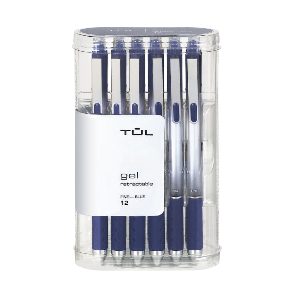 UPC 011491964542 product image for TUL� GL Series Retractable Gel Pens, Fine Point, 0.5 mm, Silver Barrel, Blue Ink | upcitemdb.com