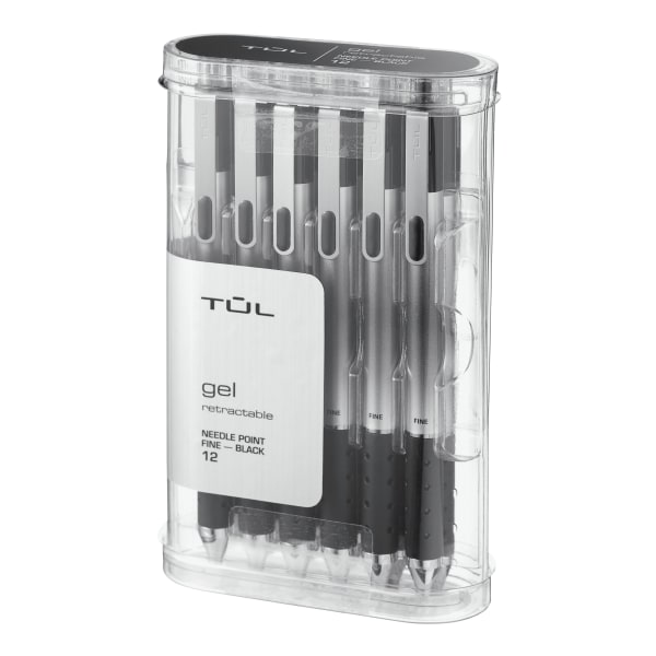 UPC 011491053284 product image for TUL� GL Series Retractable Gel Pens, Needle Point, 0.5 mm, Silver Barrel, Black  | upcitemdb.com