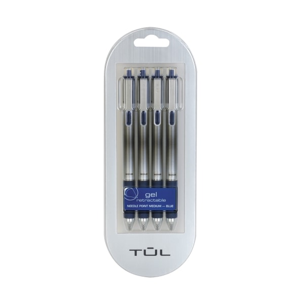 UPC 011491018917 product image for TUL� Retractable Gel Pens, Needle Point, 0.7 mm, Silver Barrel, Blue Ink, Pack O | upcitemdb.com