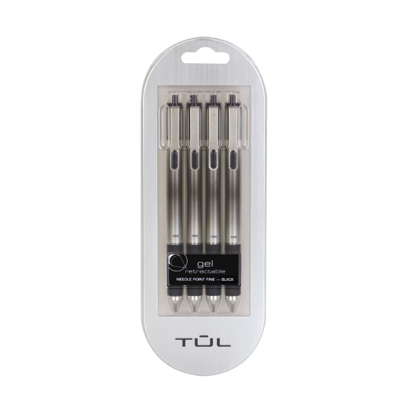 UPC 011491018924 product image for TUL� Retractable Gel Pens, Needle Point, 0.7 mm, Silver Barrel, Black Ink, Pack  | upcitemdb.com