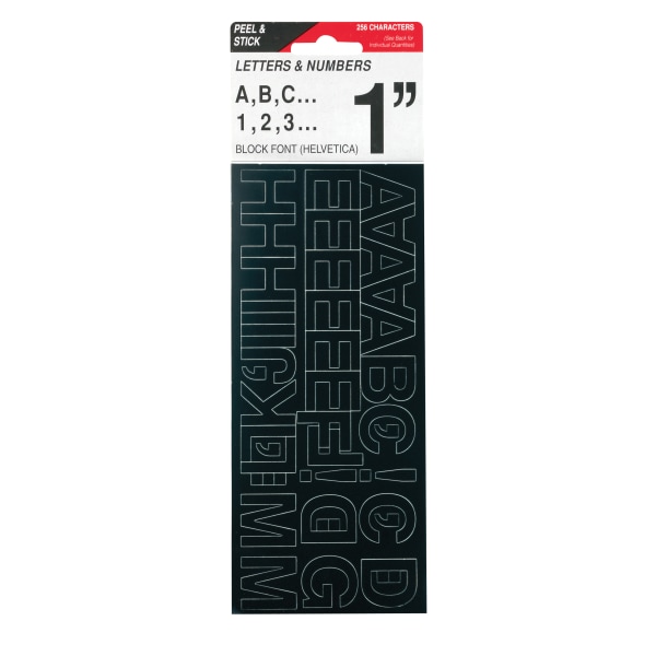 Creative Start® Self-Adhesive Letters, Numbers and Symbols, 1"", Helvetica, Black, Pack of 256 -  COSCO, 98135