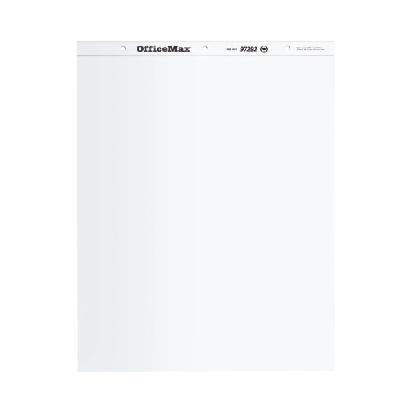 OfficeMax Easel Pads, 27 x 34, Plain White, 50 Sheets Per Pad, Pack Of 5 Pads