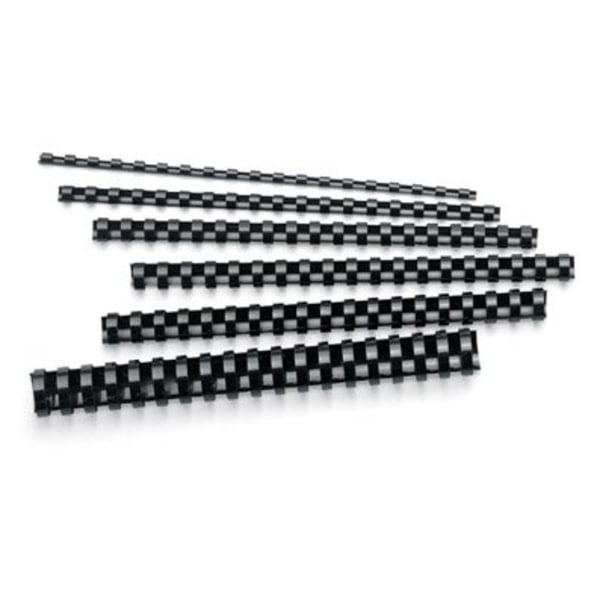 OfficeMax Brand 19-Ring Plastic Binding Combs, 125-Sheet Capacity, 5/8 Diameter, Black, Box Of 100