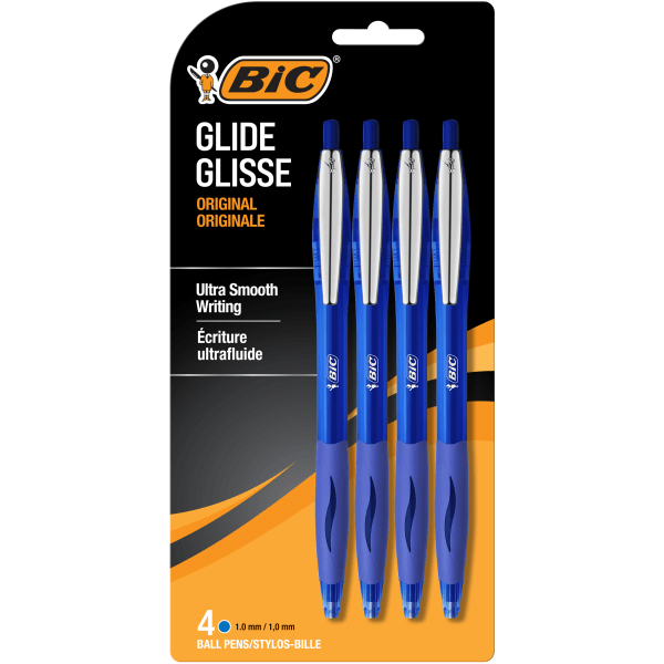 UPC 070330139374 product image for BIC® Glide Retractable Ballpoint Pens, Medium Point, 1.0 mm, Blue Barrel, Blue I | upcitemdb.com