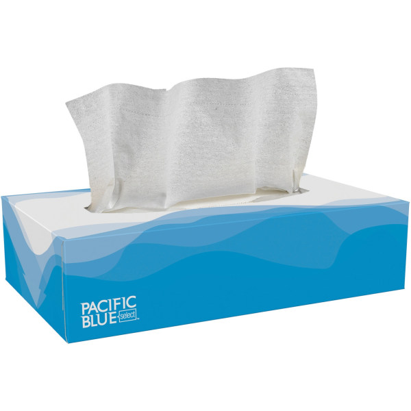 Georgia Pacific Professional Pacific Blue Select Facial Tissue  2-Ply  White  Flat Box  100 Sheets/Box  30 Boxes/Carton