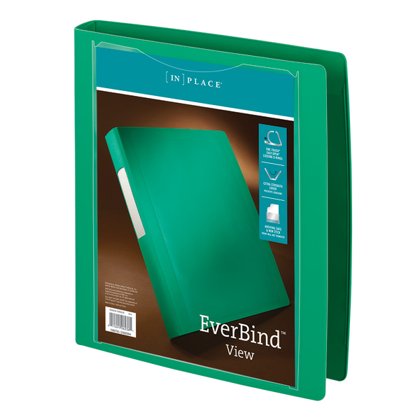 Office Depot® Brand EverBind™ DRing View Binder, 1" Rings, Green Zerbee
