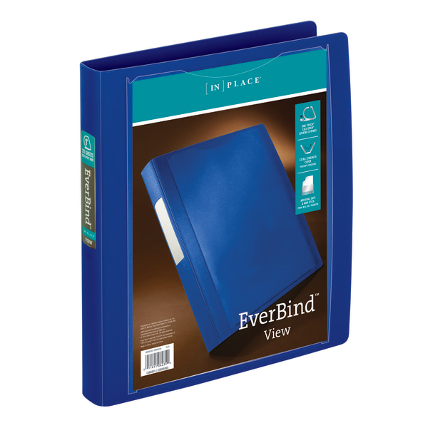 Office Depot® Brand EverBind™ View 3Ring Binder, 1" DRings, Blue Zerbee