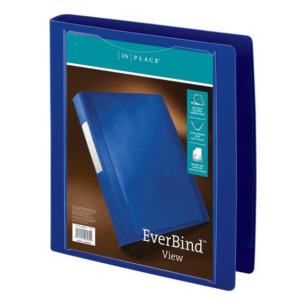 Office Depot® Brand EverBind™ View 3Ring Binder, 1" DRings, Blue Zerbee