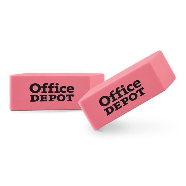 Office Depot® Brand Pink Bevel Erasers, Small, Box Of 36 Zerbee