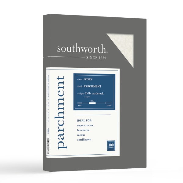 Southworth  SOUZ980CK  Parchment Specialty Cover Stock  100 / Box  Ivory