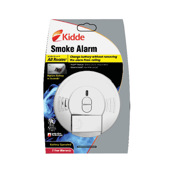 Kidde Front-Load Smoke Alarm w/Mounting Bracket  Hush Feature