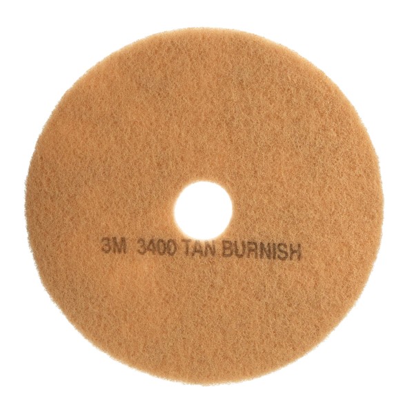 3M 3400 Burnish Floor Pads, 24, Tan, Pack Of 5 Pads